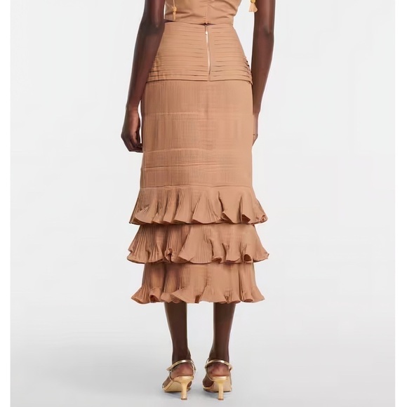 Johanna Ortiz Midi Ruffle Canela Flavour Pleated Skirt - Picture 5 of 8